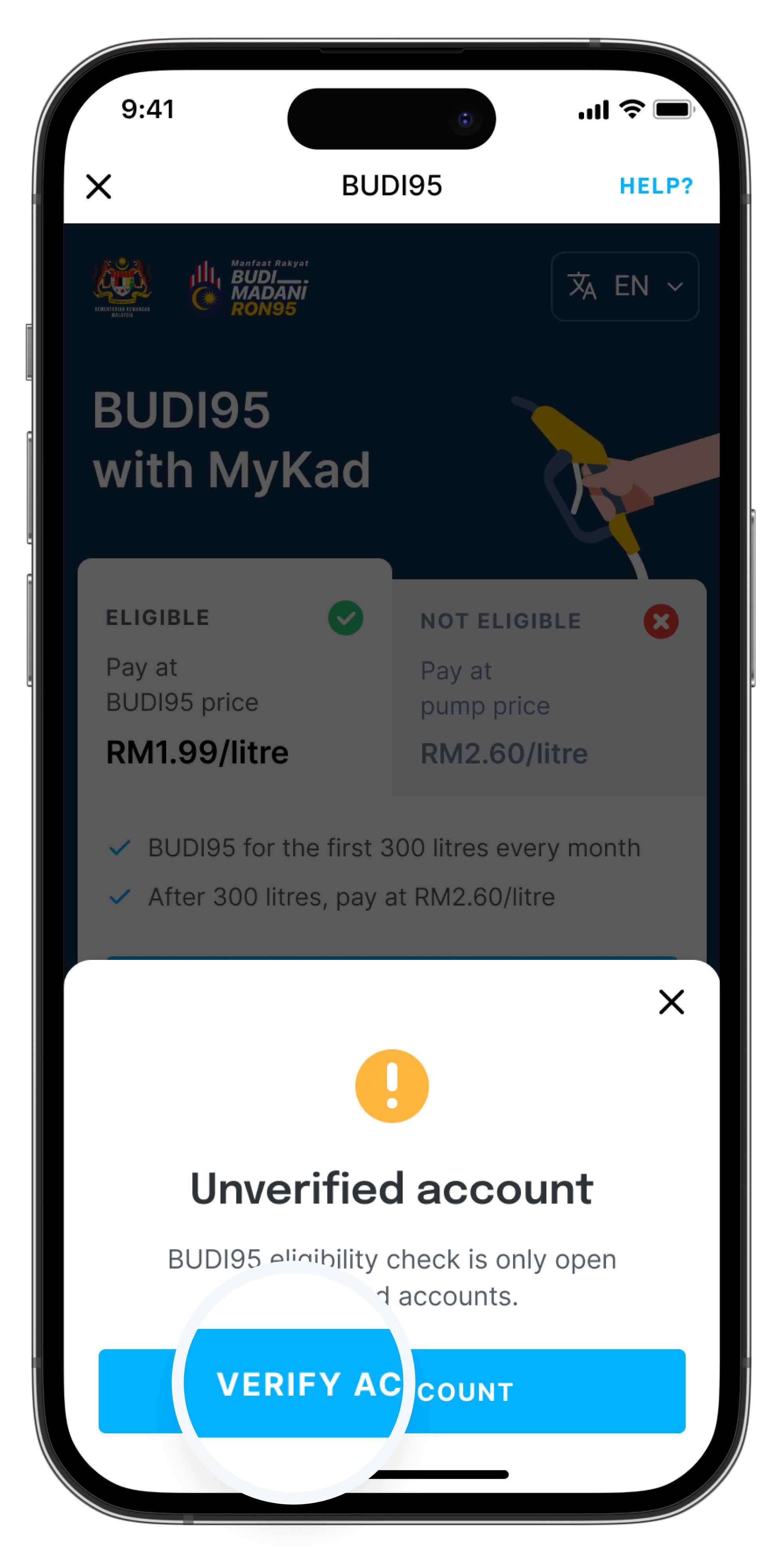 Verify your account (e-KYC)