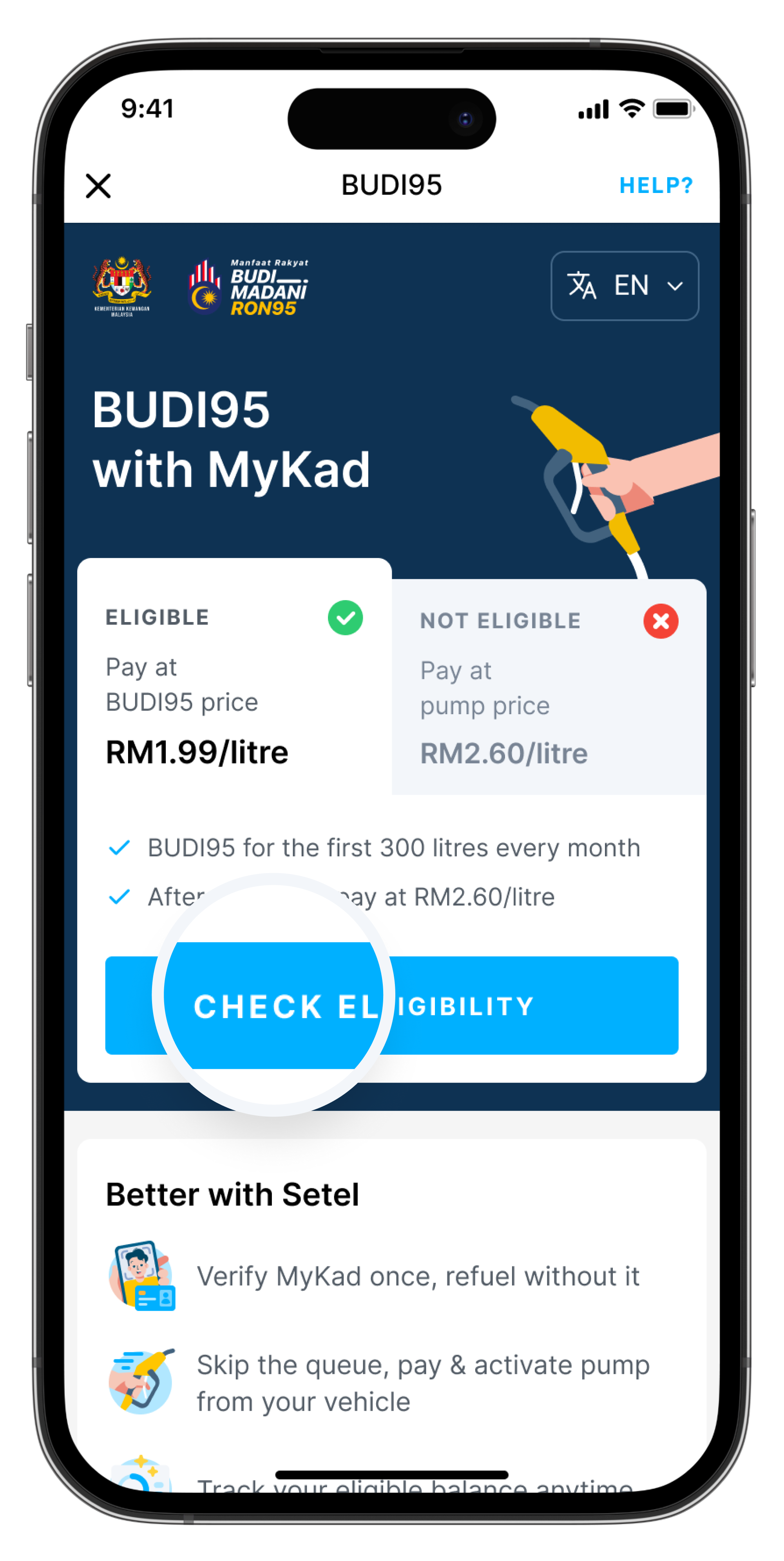 Tap Check eligibility